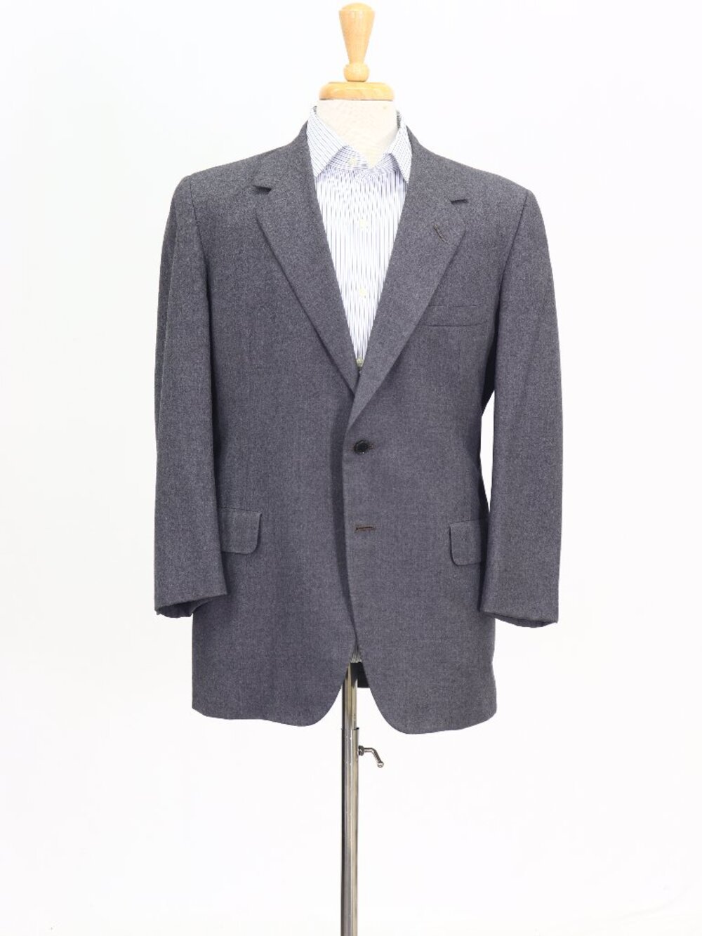 Oxxford Clothes 42R Gray Blazer Sport Coat Jacket 2-Button Solid W944